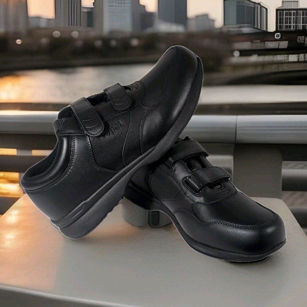 Propet Men's Size 10.5(E) Wide LifeWalker Walking Shoe (M3705) Black Strap